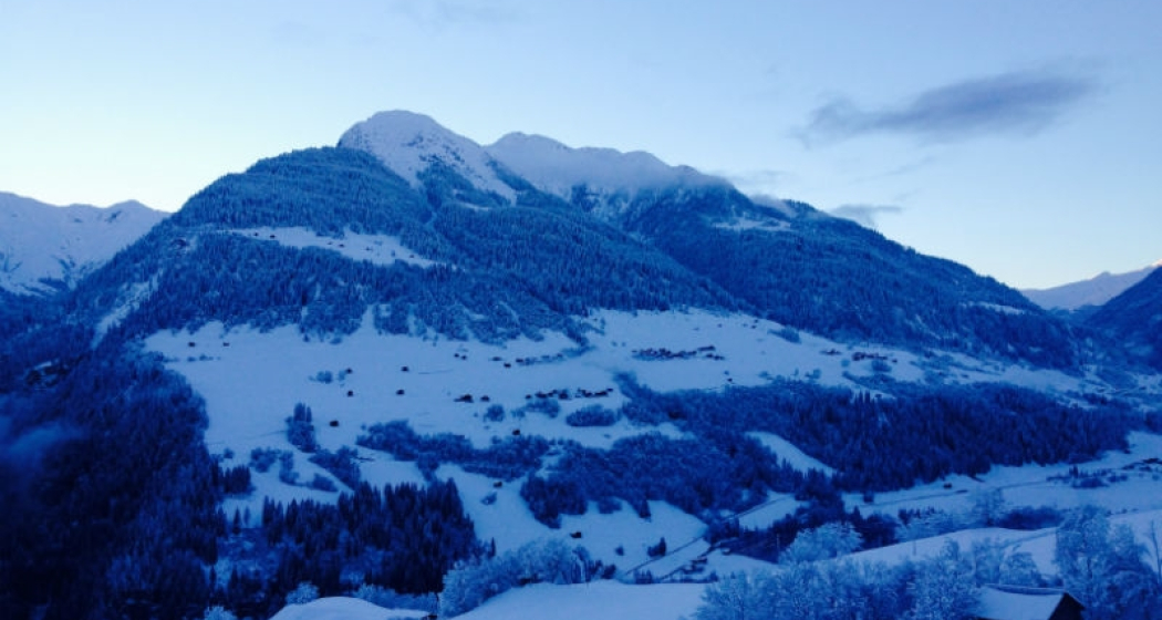 Ferienwohnung Casa Cotschna - Aussicht Winter