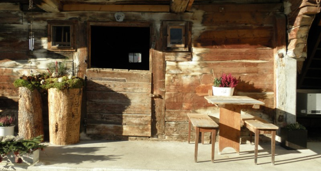 Ferienwohnung Casa Curgnun - Sitzplatz Stall