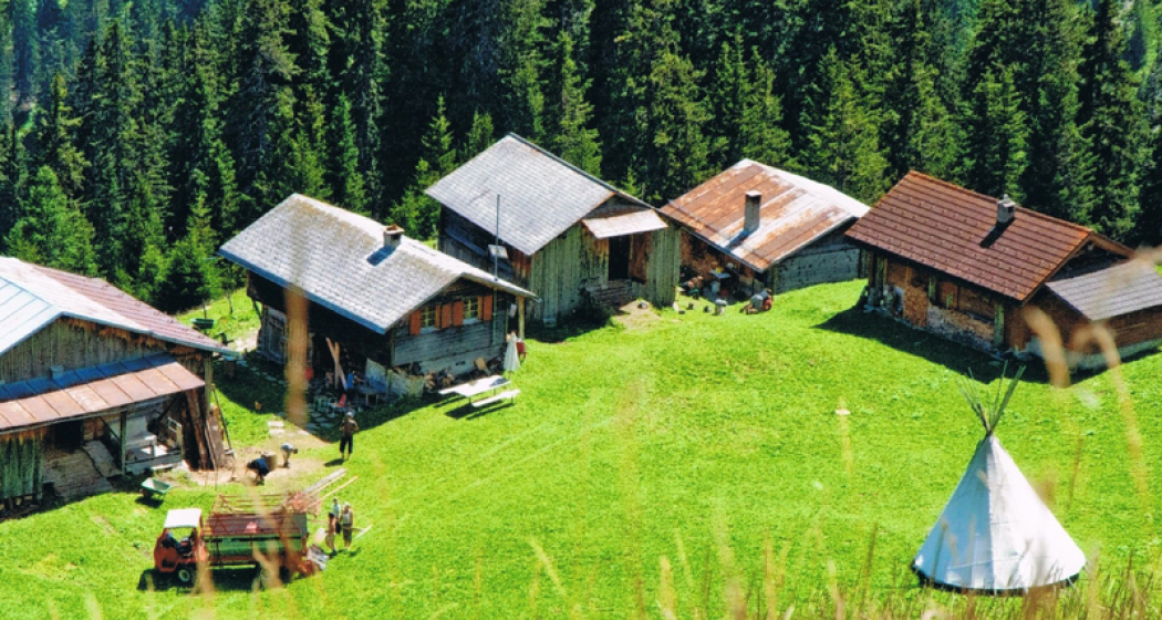 Blick auf das Maiensäss Blick auf das Maiensäss