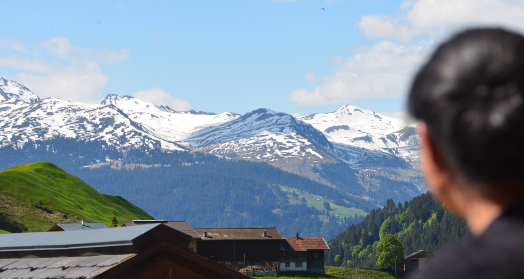 Ausblick vom Balkon im Frühling/Sommer