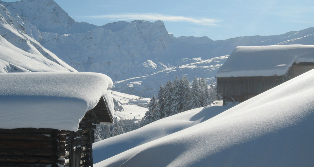 Ferienhaus Büel - Camana - Aussicht Winter