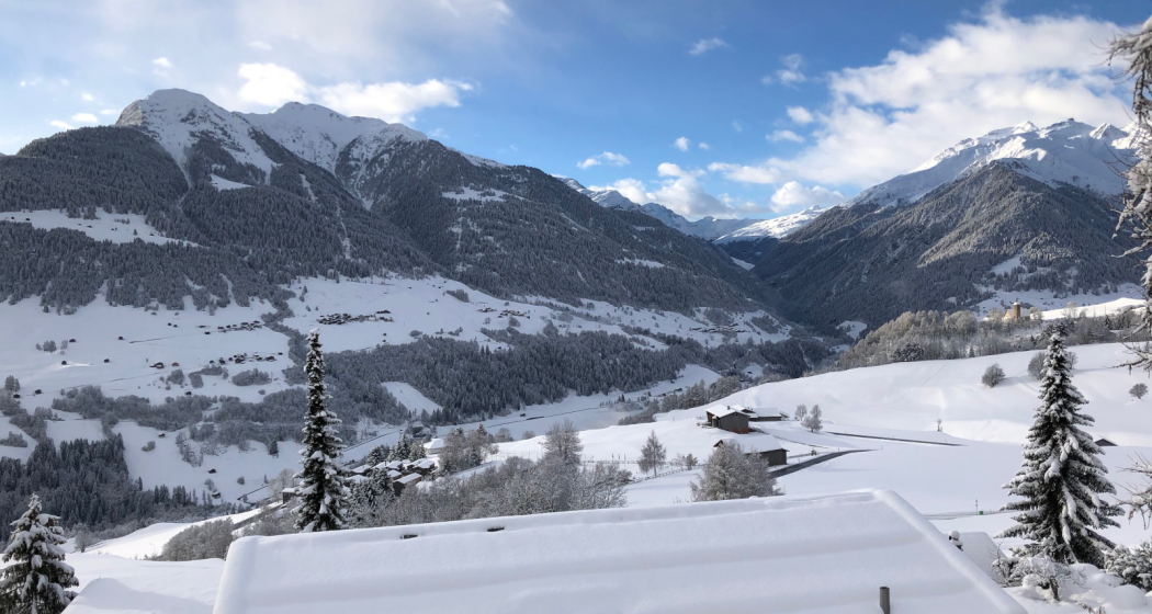 Ferienhaus Padrus - Aussicht Winter