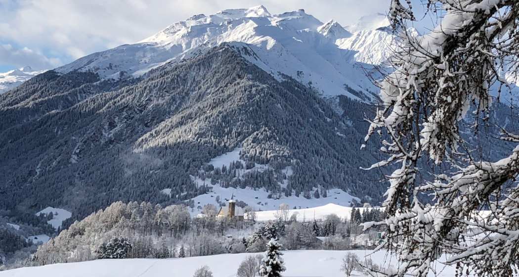 Ferienhaus Padrus - Aussicht Winter