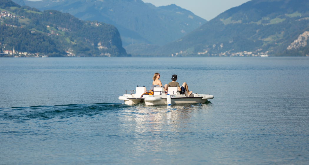 Pedalofahren auf dem Walensee Pedalofahren auf dem Walensee