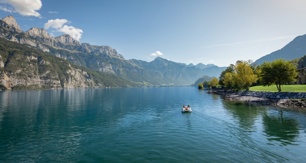 Pedalofahren auf dem Walensee Pedalofahren auf dem Walensee