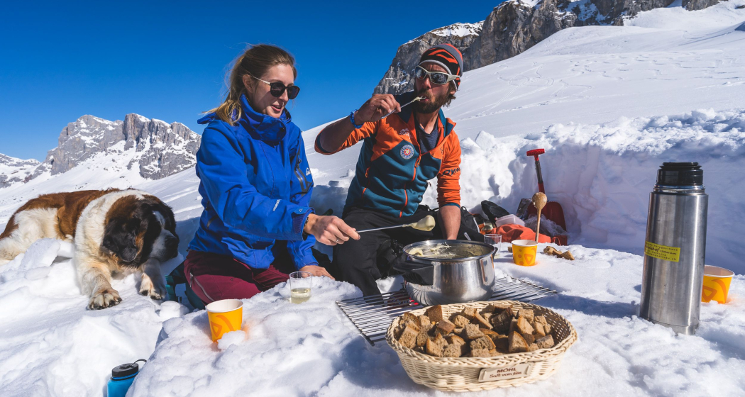 Schneeschuhwandern mit Fondueplausch am Gipfel ab St. Antönien Prättigau (exp_7745f7b)