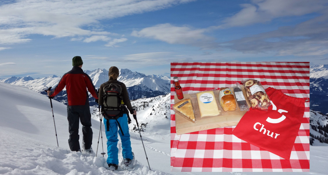 Schneeschuhwanderung Dreibündenstein ab Chur inkl. Spezialitäten Lunch und Bahnticket (exp_cd2535e) Schneeschuhwanderung Dreibündenstein ab Chur inkl. Spezialitäten Lunch und Bahnticket (exp_cd2535e)