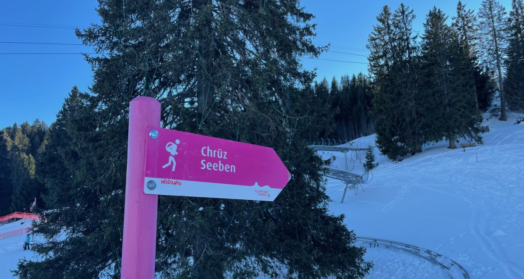 Wegweiser Seeben und Chrüz