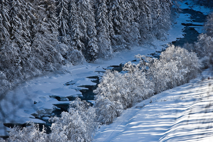 Along the Inn in the Lower Engadin.