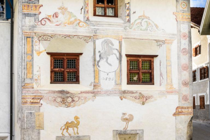 Pittura murale del cronista e pittore itinerante Hans Ardüser del 1595.