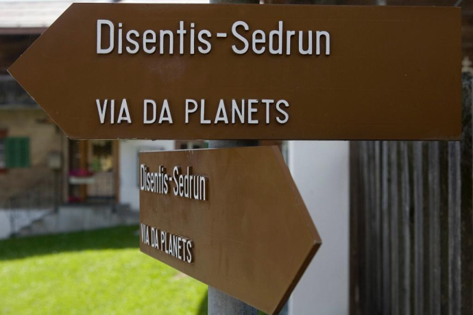 Cartello del percorso planetario