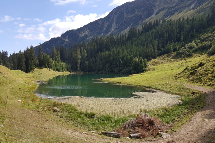 Lag da Laus nestled in meadows and forests