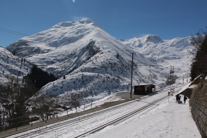 Shortly after the start in Tschamut
