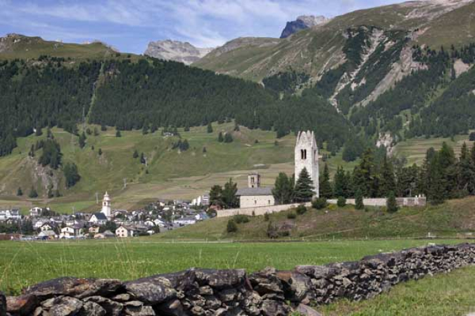 View from the church San Gian towards Marguns