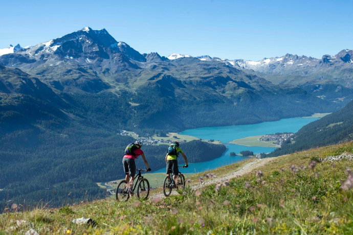 On Corviglia with Engadin Lakes