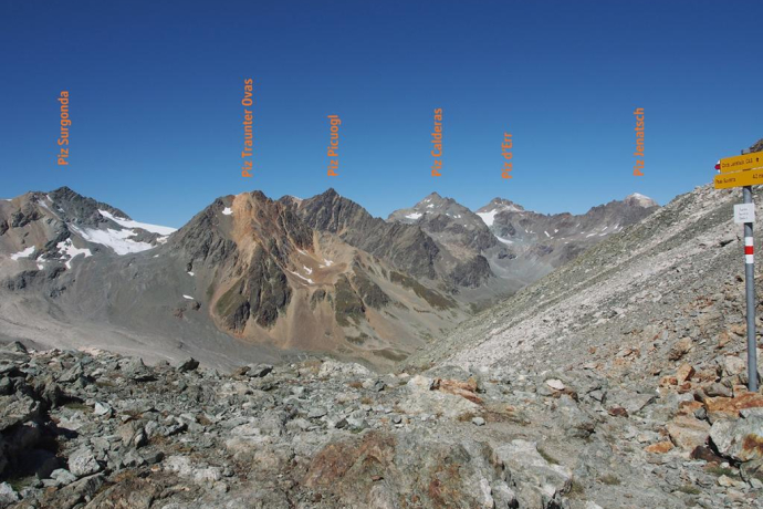 Bergpanorama ab Fuorcla Suvretta Richtung Jenatsch