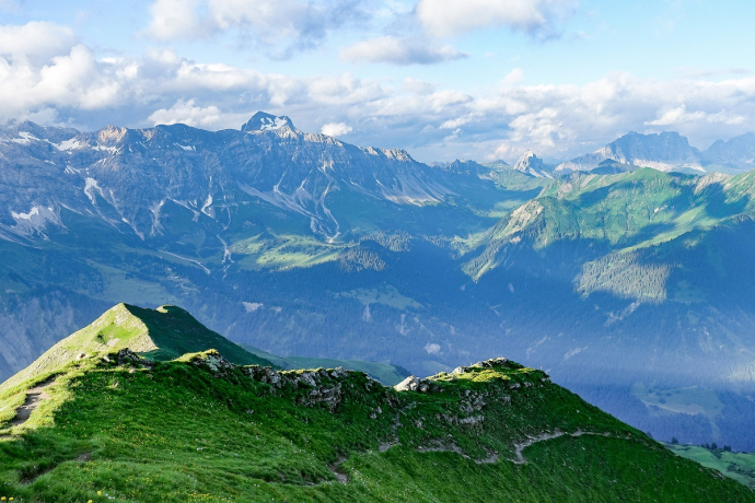 Blick vom Vilan in den Rätikon