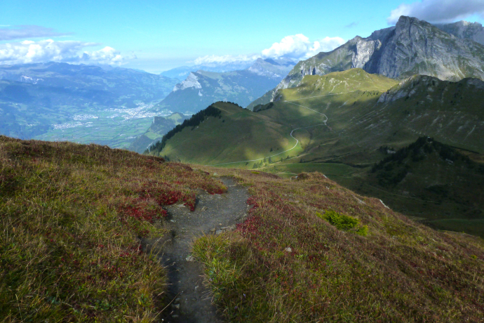 Blick hinunter ins Rheintal