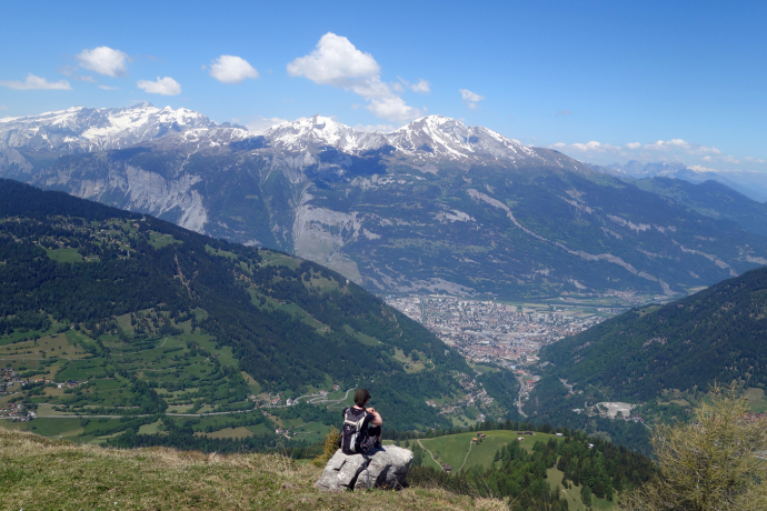 Aussicht vom Churer Joch auf Chur und Calanda Aussicht vom Churer Joch auf Chur und Calanda