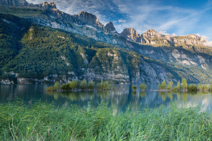 Lake Walen and the imposing Churfirsten