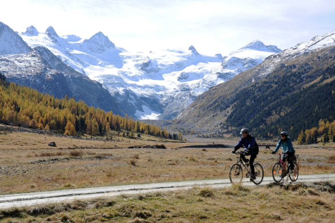in bike in Val Roseg