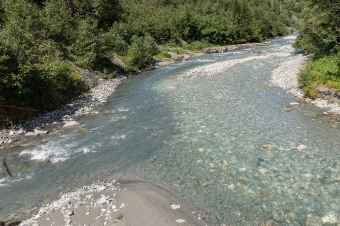 Zusammenfluss von Glenner und Valserrhein