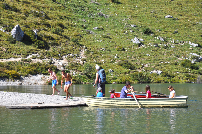 Swimming and/or boating, each as they like.