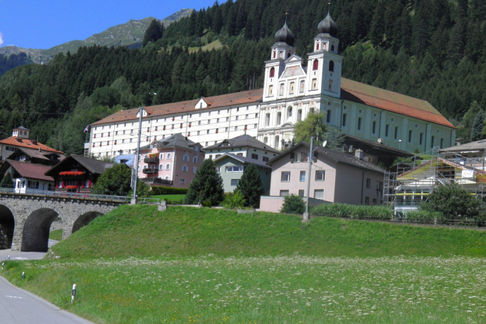 at Disentis/Mustér the monastery welcomes us