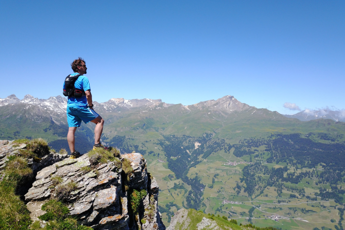 View of the Piz Beverin and the Schams
