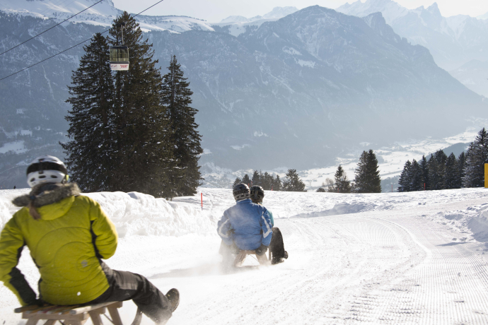 Tobogganing on the Flumserberg