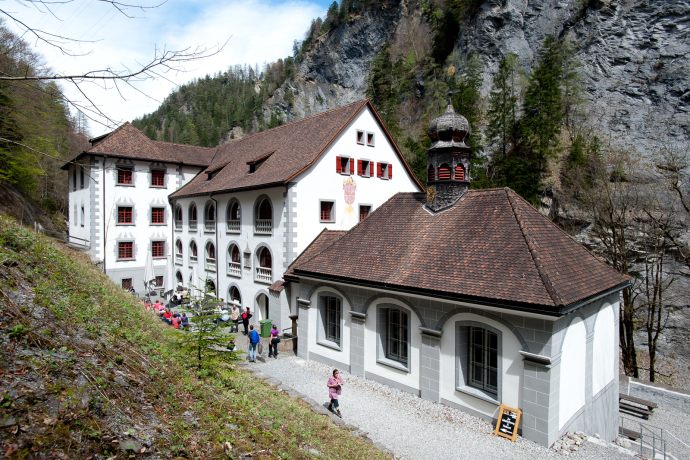 Old Bad Pfäfers in front of the Tamina Gorge