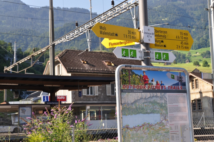 Ausgangspunkt beim Bahnhof Unterterzen
