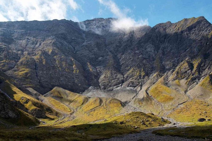 Bachschuttkegel nahe der Alp Foo Bachschuttkegel nahe der Alp Foo