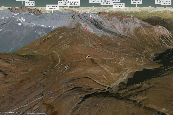 Bergtour in Graubünden: Umbrailpass - Piz Umbrail - Lai da Rims - Praveder - Prà da Vau