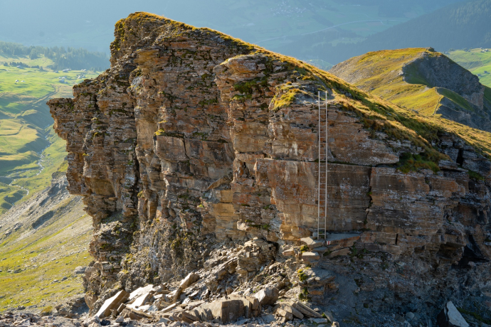 Ladder on the route over the Beverin Pintg