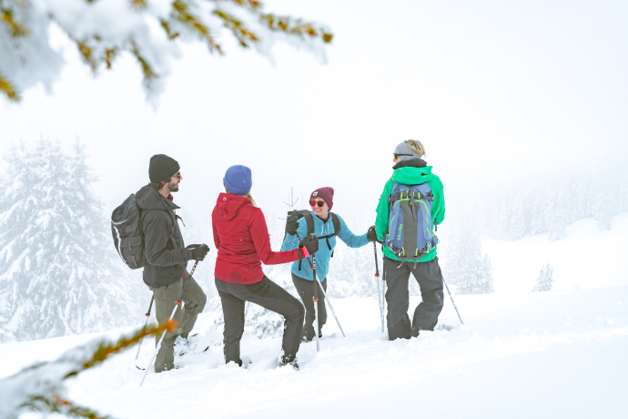 Snowshoeing in a group