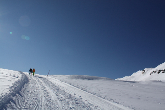 Dans la montée depuis la maison de montagne Arflina jusqu'au plateau Clun