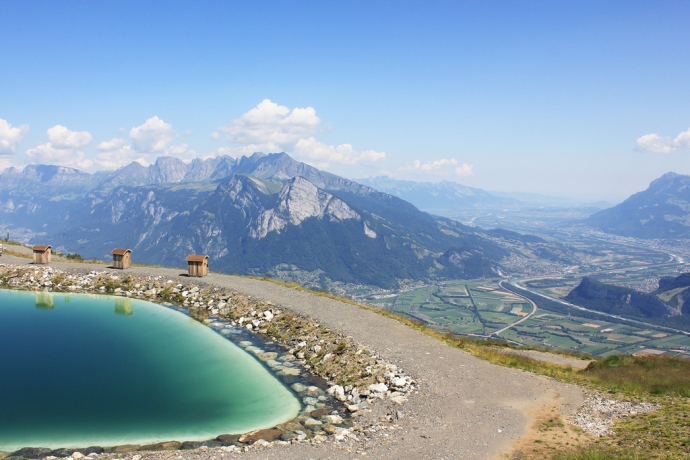 Speichersee Sunntigweid mit Strandkörben