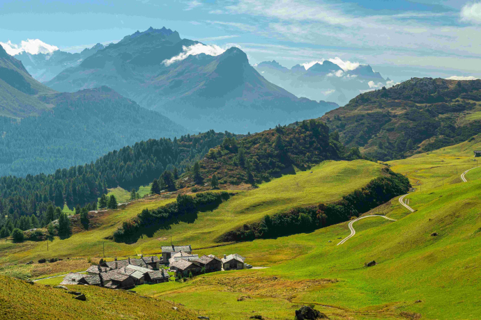 Blick auf Grevasalvas