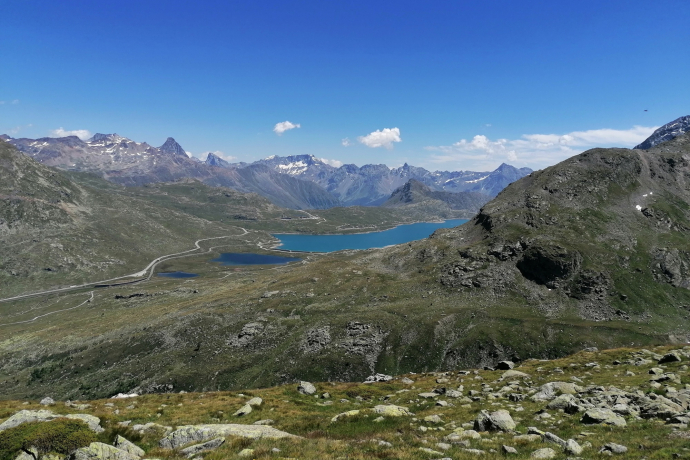 Blick runter zum Berninapass