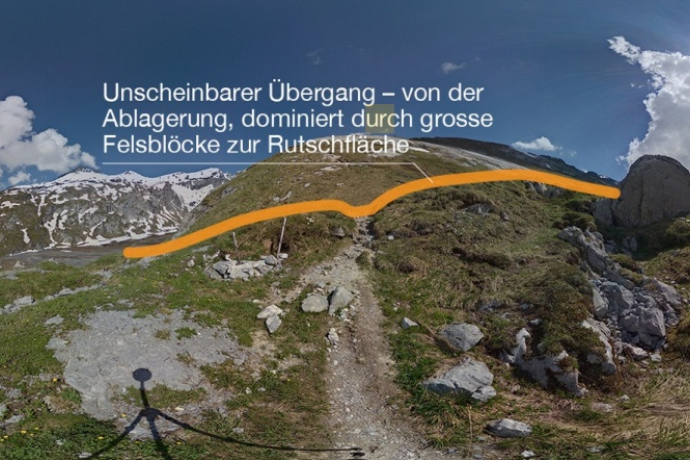 The landslide wall and the demolition edge