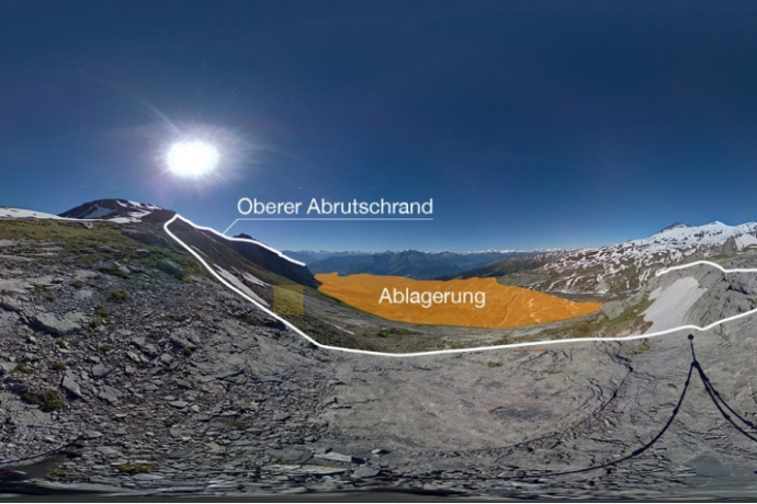 Vom Bergsturz geprägte Landschaft Vom Bergsturz geprägte Landschaft