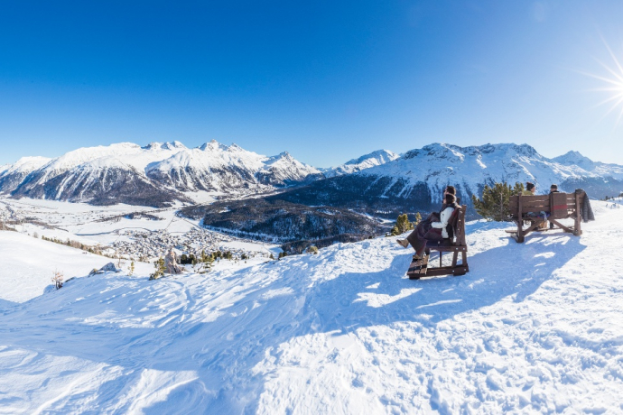 chemin de randonnée hivernal Marguns-Chantarella