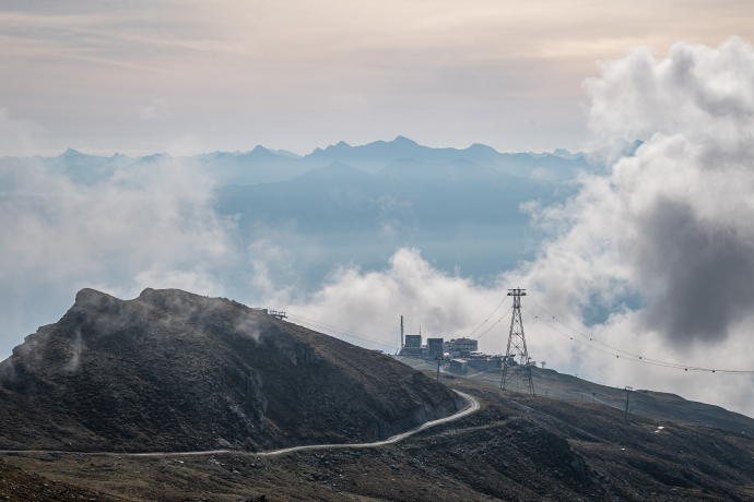 Blick vom Crap Masegn Richtung Crap Sogn Gion