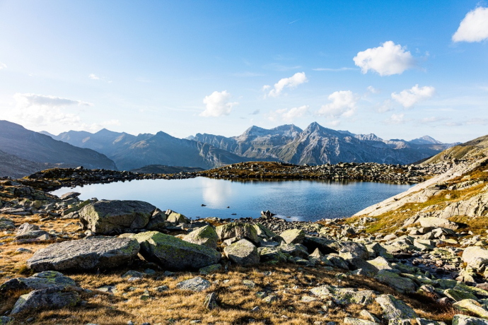 Splügen Pass mountain lake