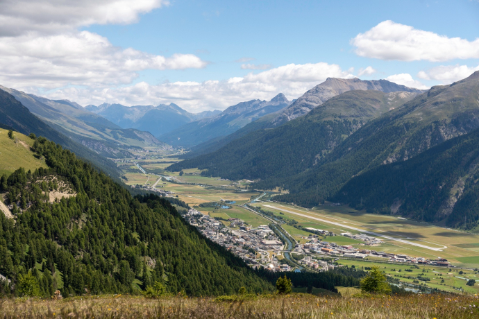 View of the Engadin to S-chanf