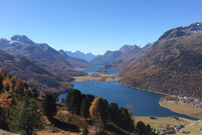 Aussicht auf Silvaplaner- und Silsersee