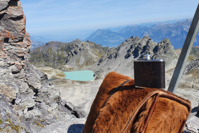 Aussicht vom Pizolgipfel auf den Wildsee