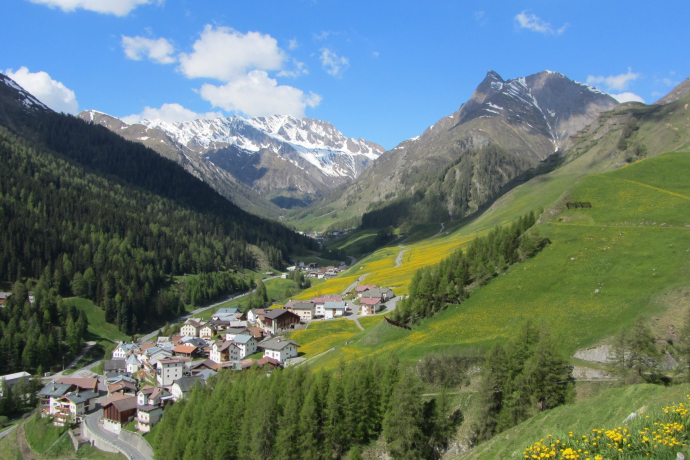 View of the Samnaun Valley