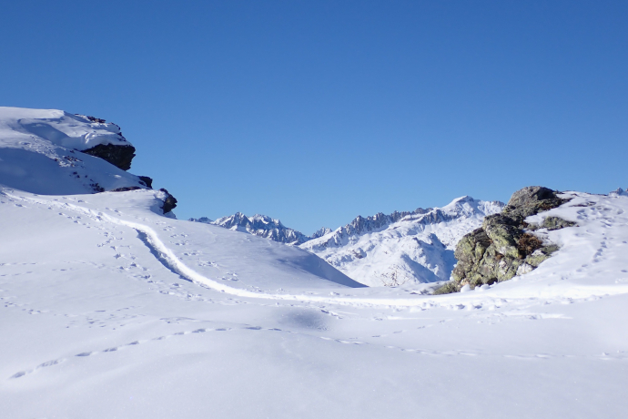 Am Gipfelgrat des Carvera